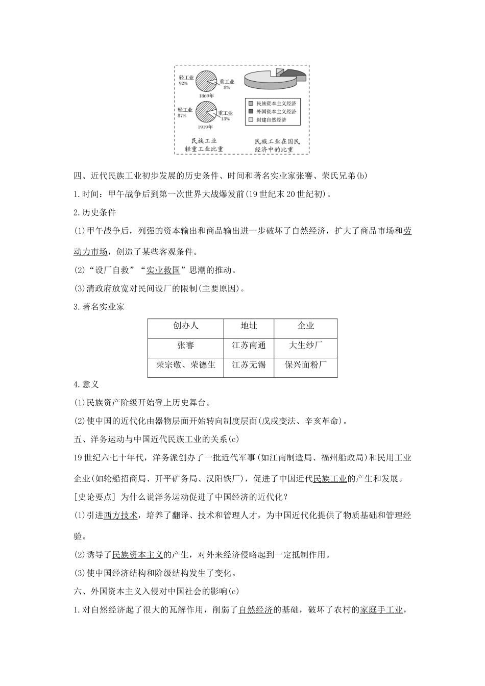 （浙江选考）高考历史一轮复习 专题八 第19讲 近代中国资本主义的曲折发展学案-人教版高三全册历史学案_第3页