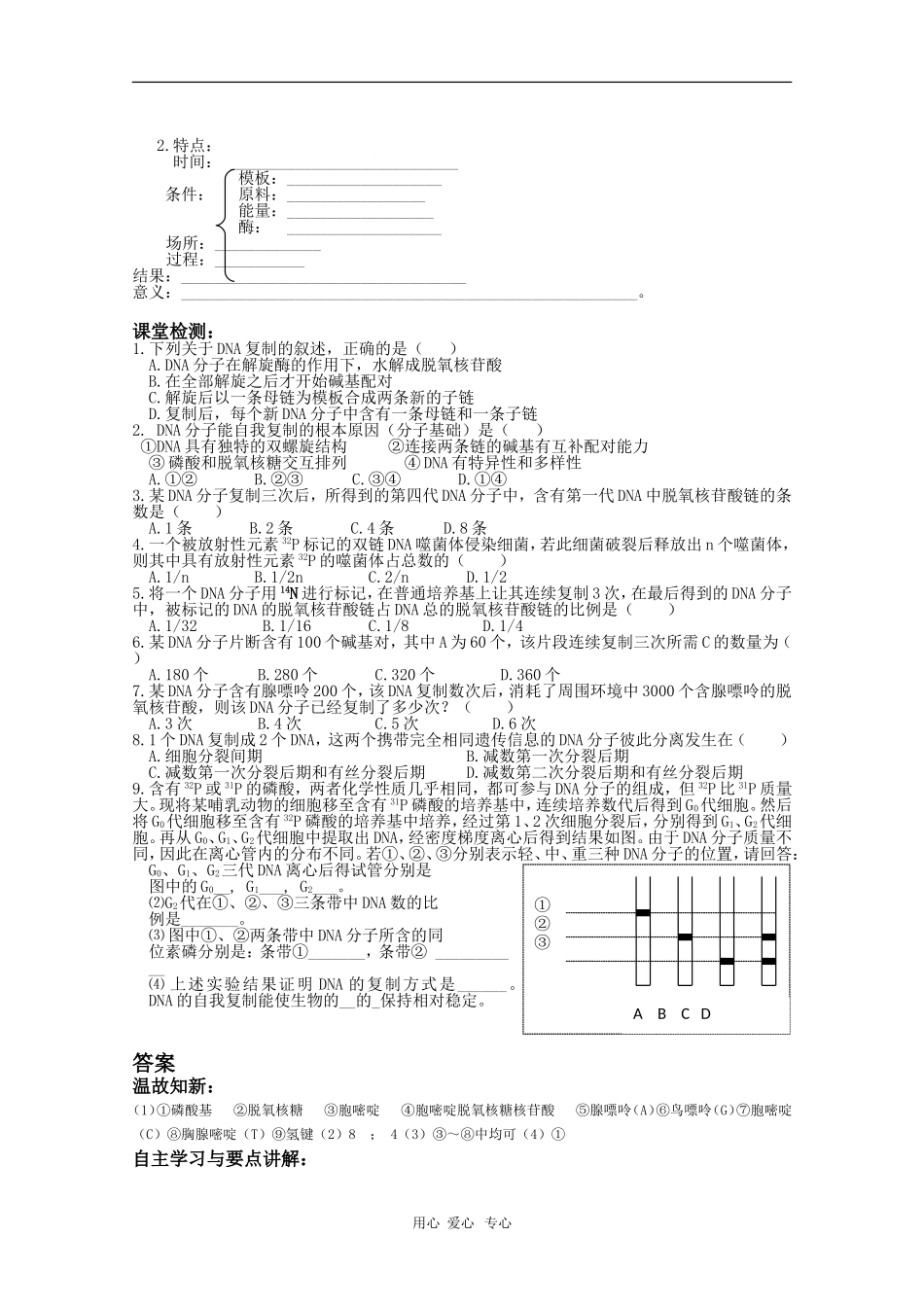 高中生物：3.3《DNA的复制》学案（新人教版必修2）_第2页