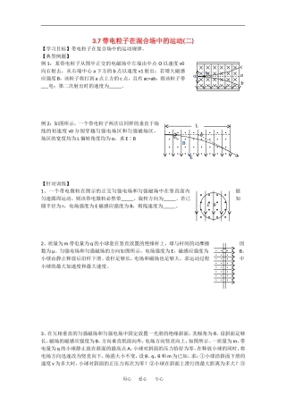 高中物理：3.7《带电粒子在电磁复合场中的运动》学案（2）（新人教版选修3-1）