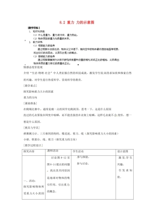 2015年春八年级物理下册 8.2 重力 力的示意图教案 （新版）苏科版