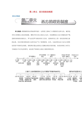 （江苏专版）高考历史一轮复习 第2单元 西方的政治制度导学案-人教版高三全册历史学案