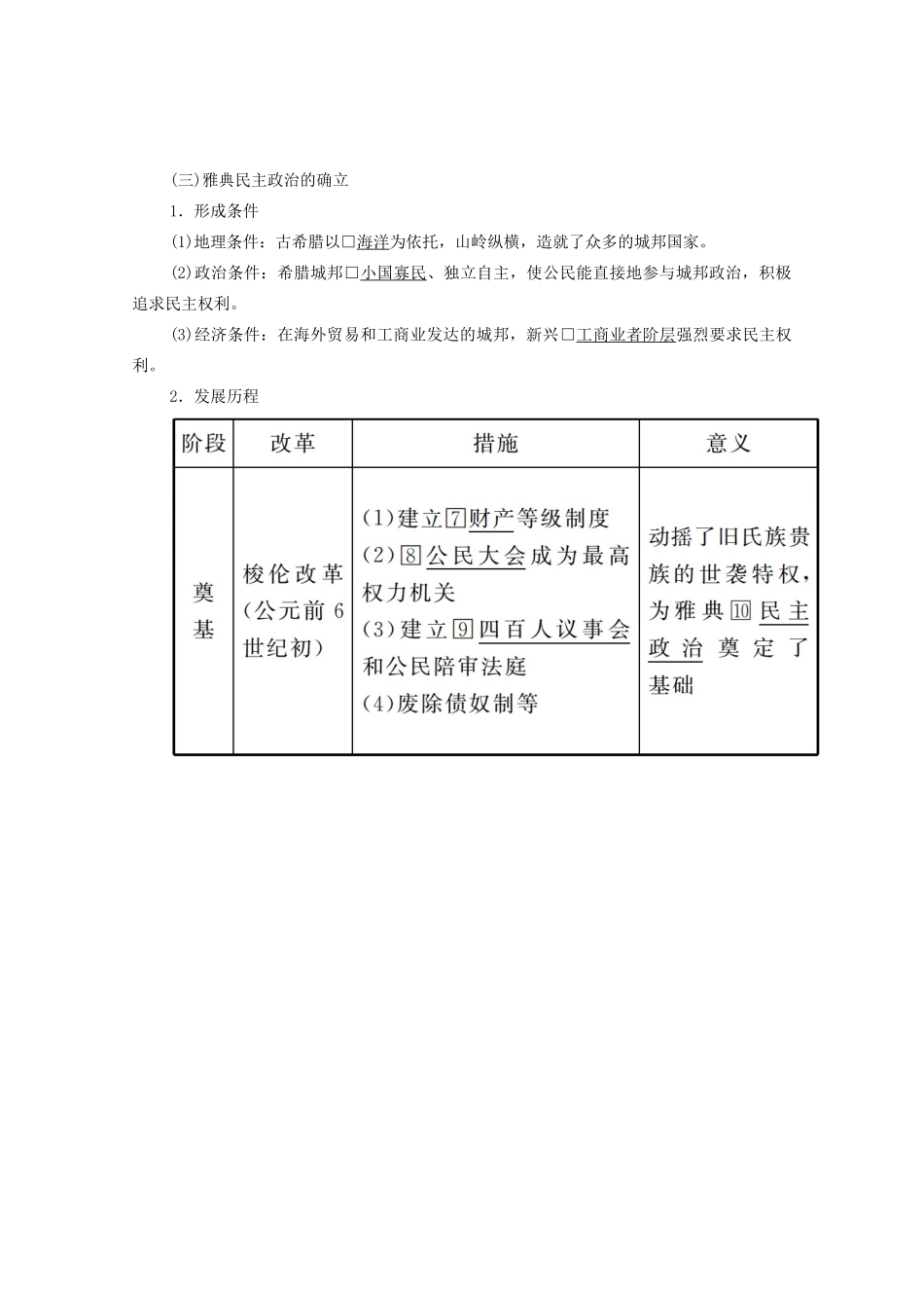 （赢在微点）高考历史总复习 5 古代希腊民主政治和罗马法的起源与发展导学案（含解析）新人教版-新人教版高三全册历史学案_第3页