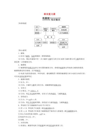 高中物理 第3章 磁场 章末复习课学案 粤教版选修3-1-粤教版高中选修3-1物理学案