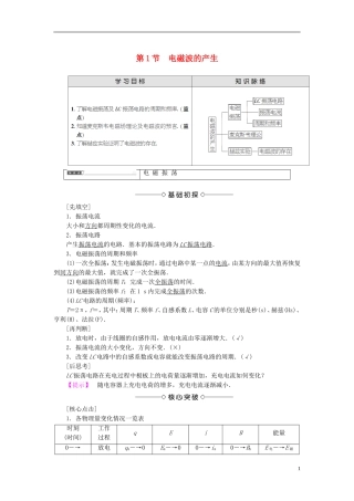 高中物理 第3章 电磁波 第1节 电磁波的产生教师用书 鲁科版选修3-4-鲁科版高中选修3-4物理学案