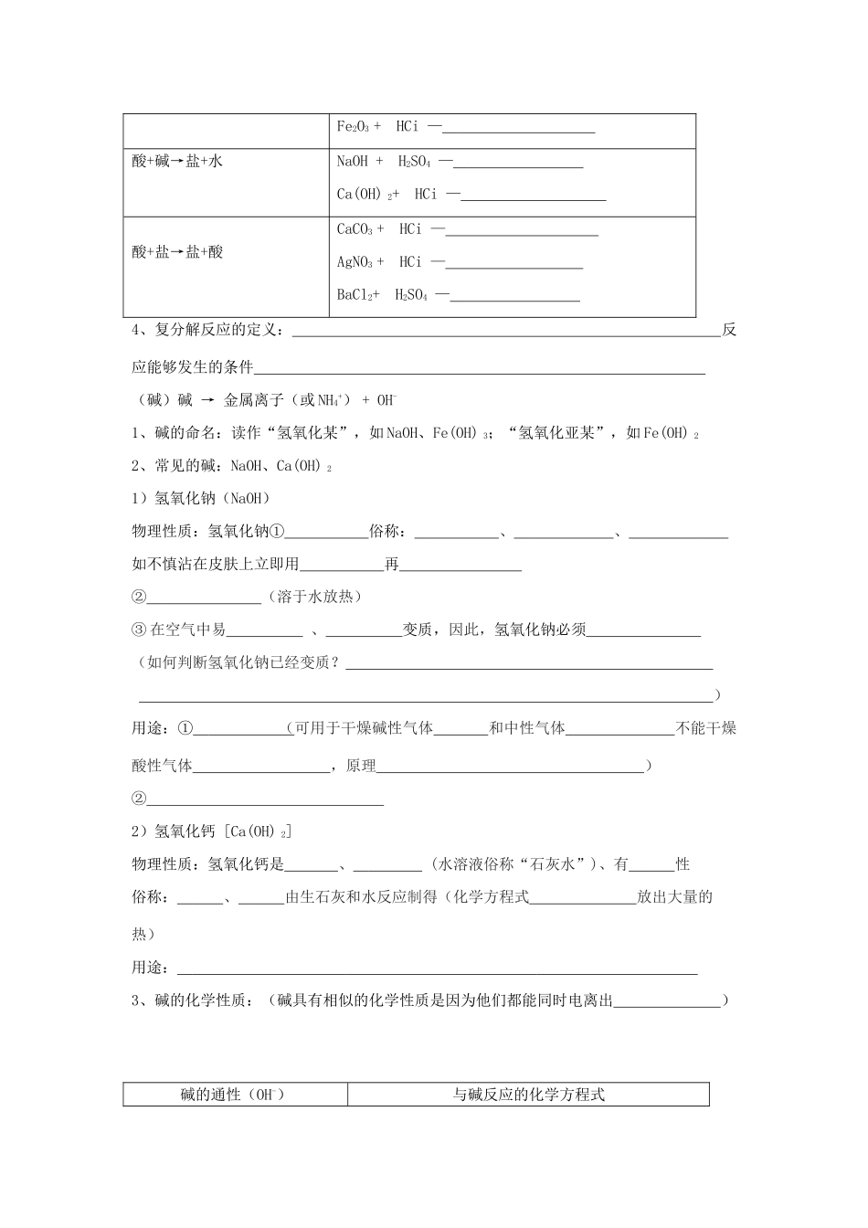 中考化学复习学案 酸、碱、盐 人教版_第2页