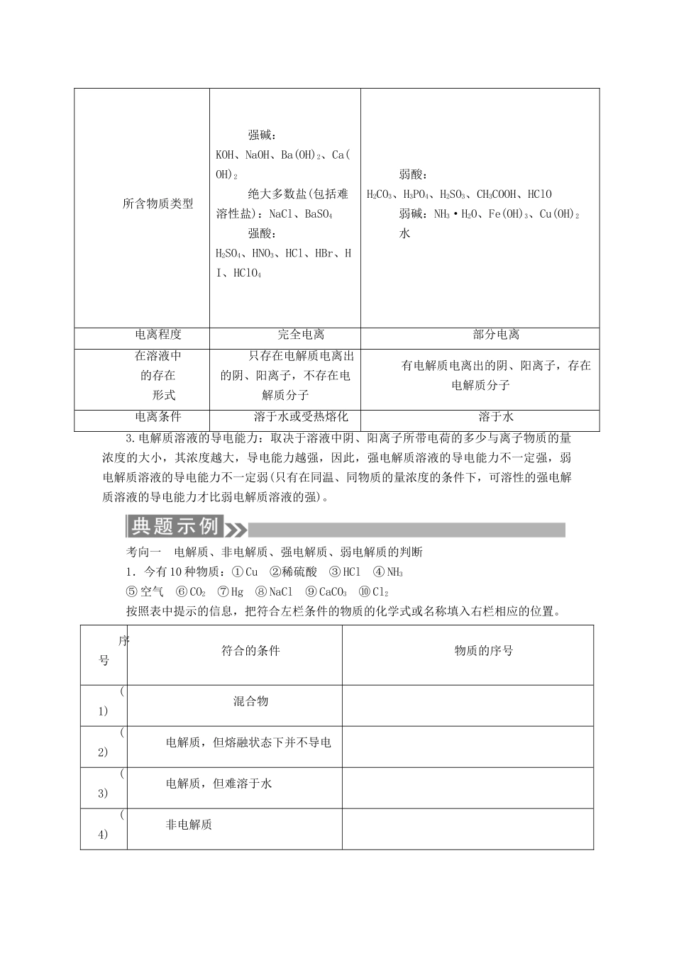 （通用版）高考化学微一轮复习 第6讲 离子反应学案-人教版高三全册化学学案_第3页