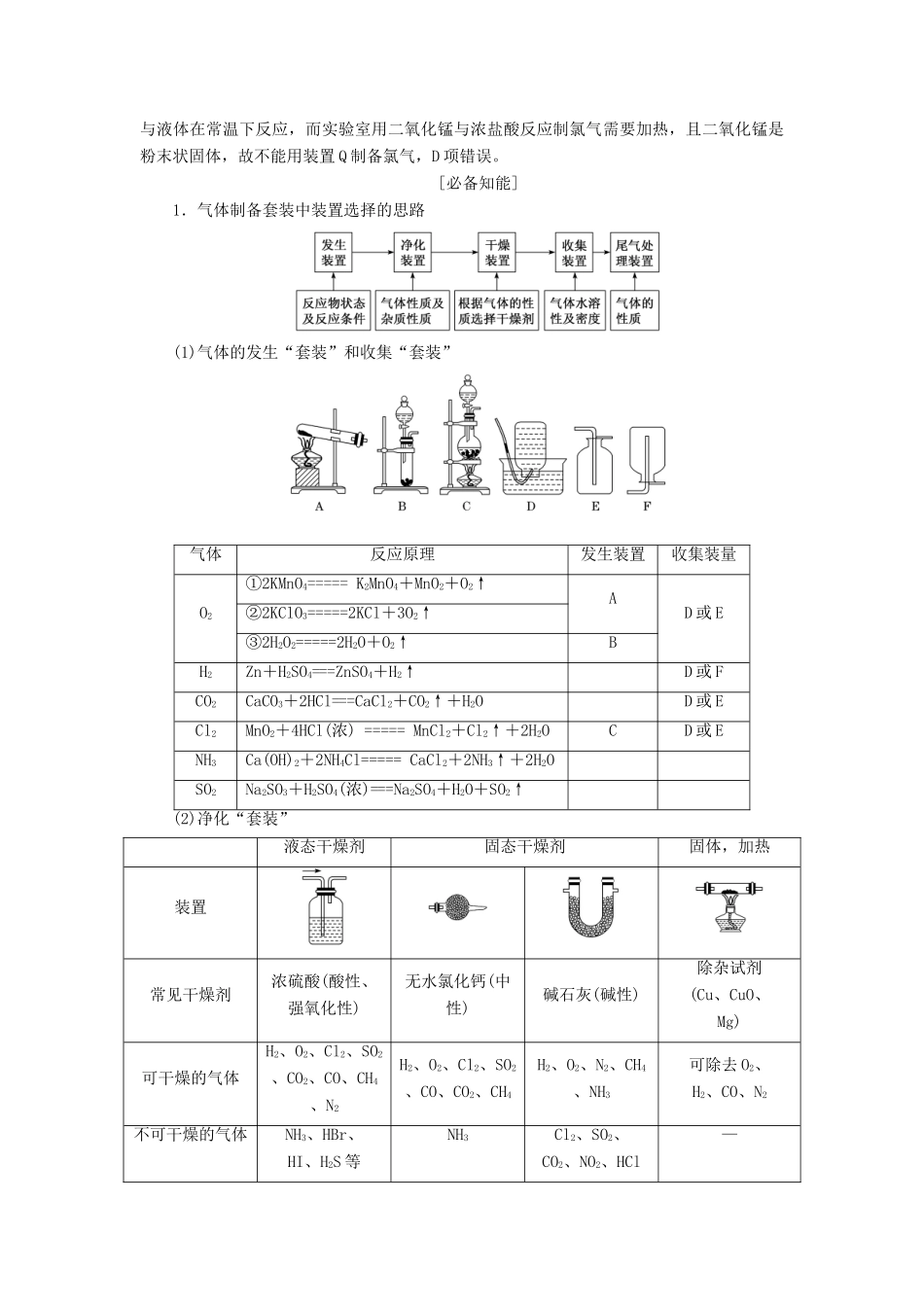 （通用版）高考化学一轮复习 第十章 第三节 物质的制备学案（含解析）-人教版高三全册化学学案_第2页