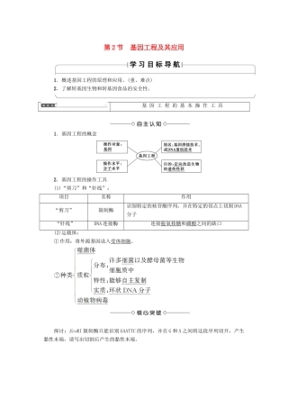 高中生物 第六章 从杂交育种到基因工程 第2节 基因工程及其应用学案 新人教版必修2-新人教版高一必修2生物学案