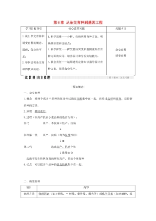 高中生物 第6章 从杂交育种到基因工程学案 新人教版必修2-新人教版高一必修2生物学案