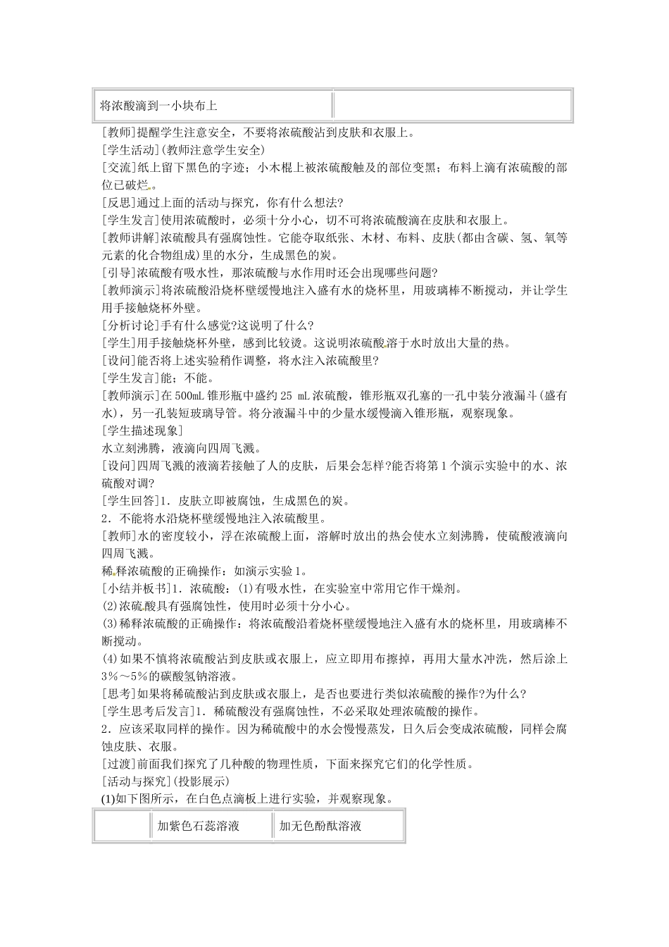 2013年秋九年级化学全册 第七单元 常见的酸和碱 第一节 酸及其性质名师教案2 （新版）鲁教版_第2页