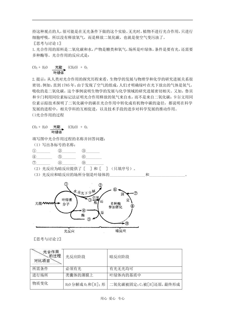 高中生物：5.4《能量之源—光与光合作用》学案（新人教版必修1）_第2页