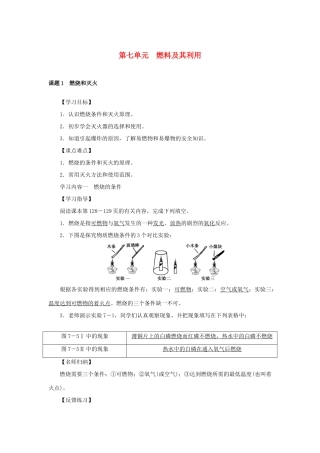 原秋九年级化学上册 7 燃料及其利用导学案 （新版）新人教版-（新版）新人教版初中九年级上册化学学案