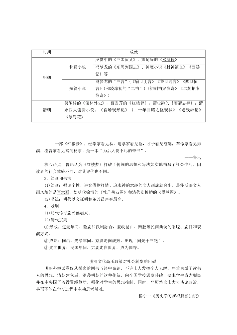 （通史版）高考历史一轮复习 阶段五 古代中华文明的辉煌与危机——明清时期 第3讲 明清时期的思想科技文化学案 人民版-人民版高三全册历史学案_第2页