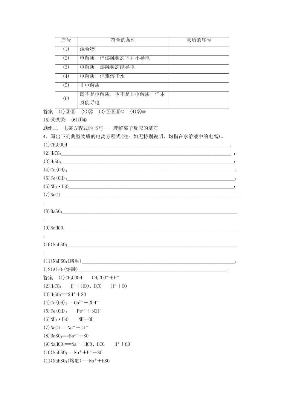 （浙江专用）高考化学一轮复习 专题2 离子反应和氧化还原反应 第一单元 离子反应学案 苏教版-苏教版高三全册化学学案_第2页