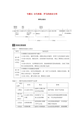 （浙江选考）高考历史一轮总复习 专题五 古代希腊、罗马的政治文明跨考点综合学案-人教版高三全册历史学案