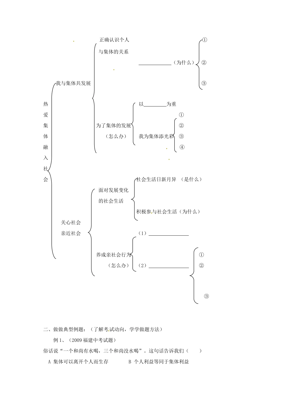 八年级政治下册：第五单元《热爱集体 融入社会》复习学案鲁教版_第2页