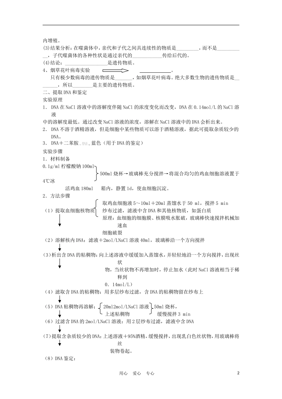 高中生物《探索遗传物质的过程》学案1 苏教版必修2_第2页