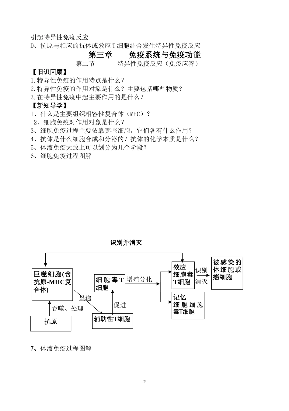 高中生物第三章 免疫系统与免疫功能学案浙科版必修3_第2页