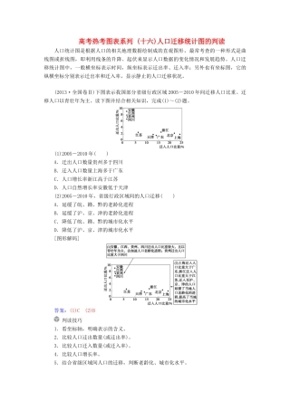 高考地理一轮复习 第二部分 第七单元 人口的变化 高考热考图表系列（十六）人口迁移统计图的判读学案-人教版高三全册地理学案