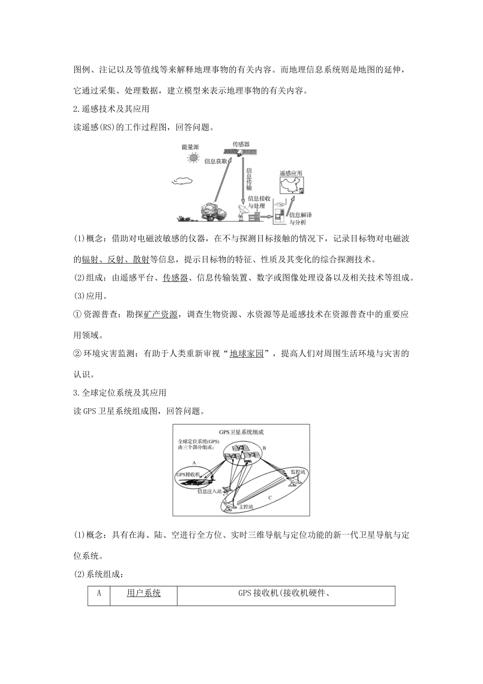 高考地理大一轮复习 第十一单元 第36讲 地理信息技术应用学案 湘教版-湘教版高三全册地理学案_第2页