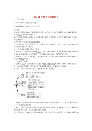 八年级历史下册 第1课 中国人民站起来了导学案1 新人教版-新人教版初中八年级下册历史学案