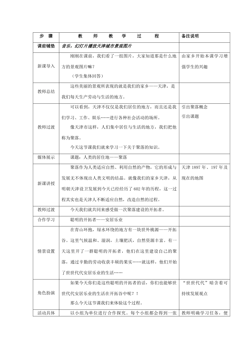 七年级地理上册：第四章第三节 人类的居住地——聚落（学案）人教版新课标_第2页