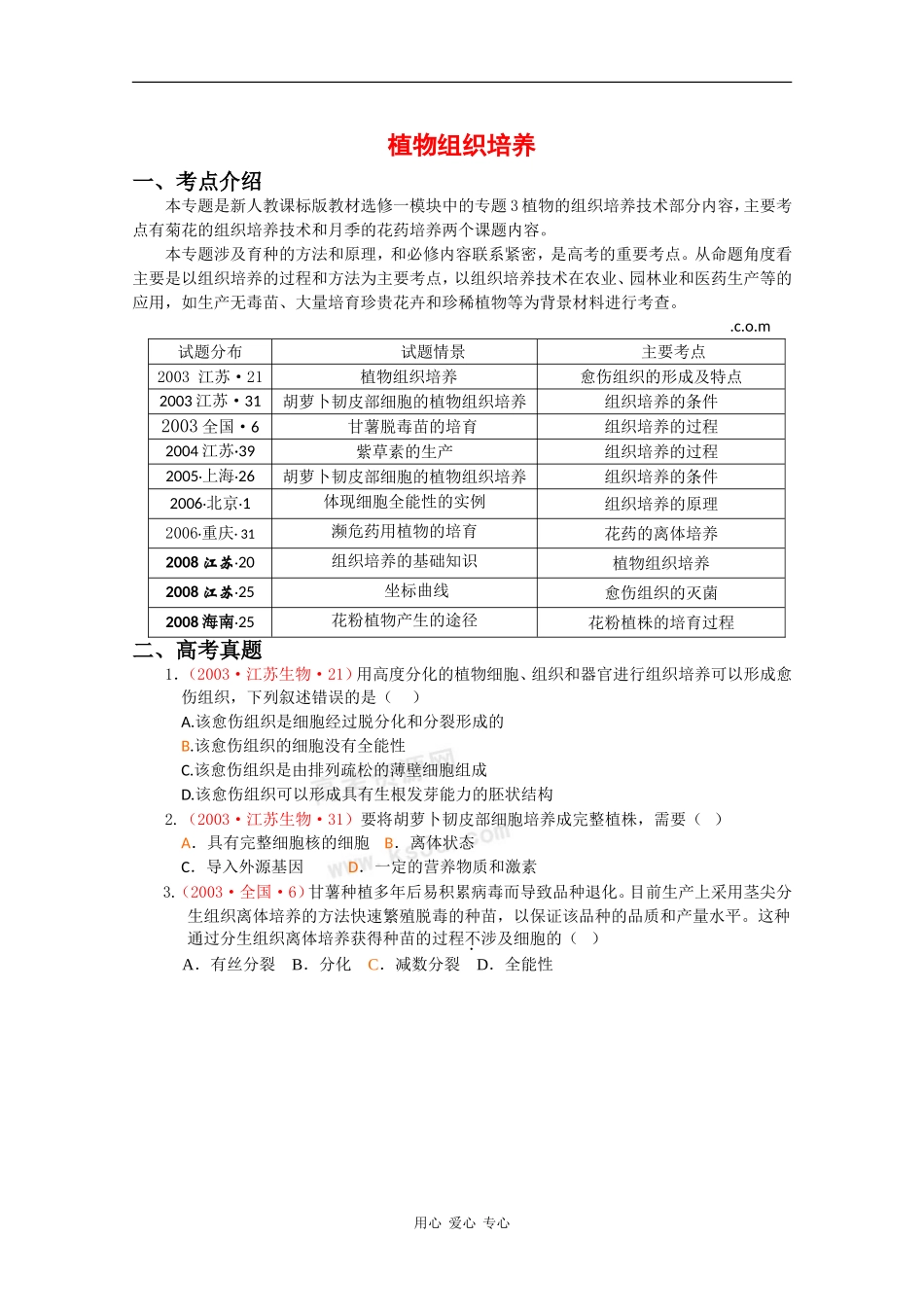 高中生物：1.2.2 植物组织培养 学案（1）（中图版选修3）_第1页