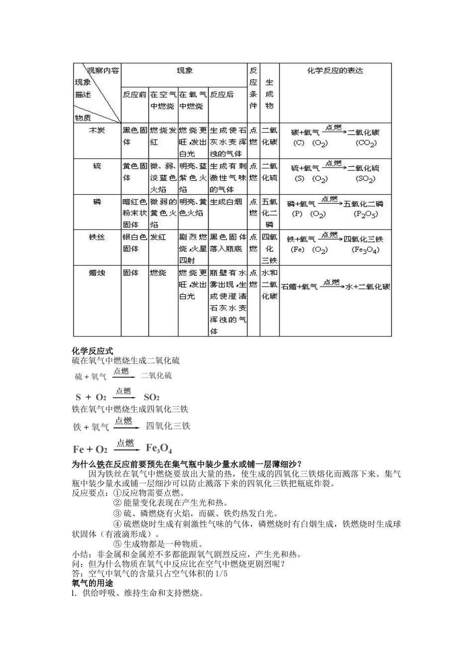 七年级科学下册 第二章 空气 3.氧气 学案华师大版_第2页