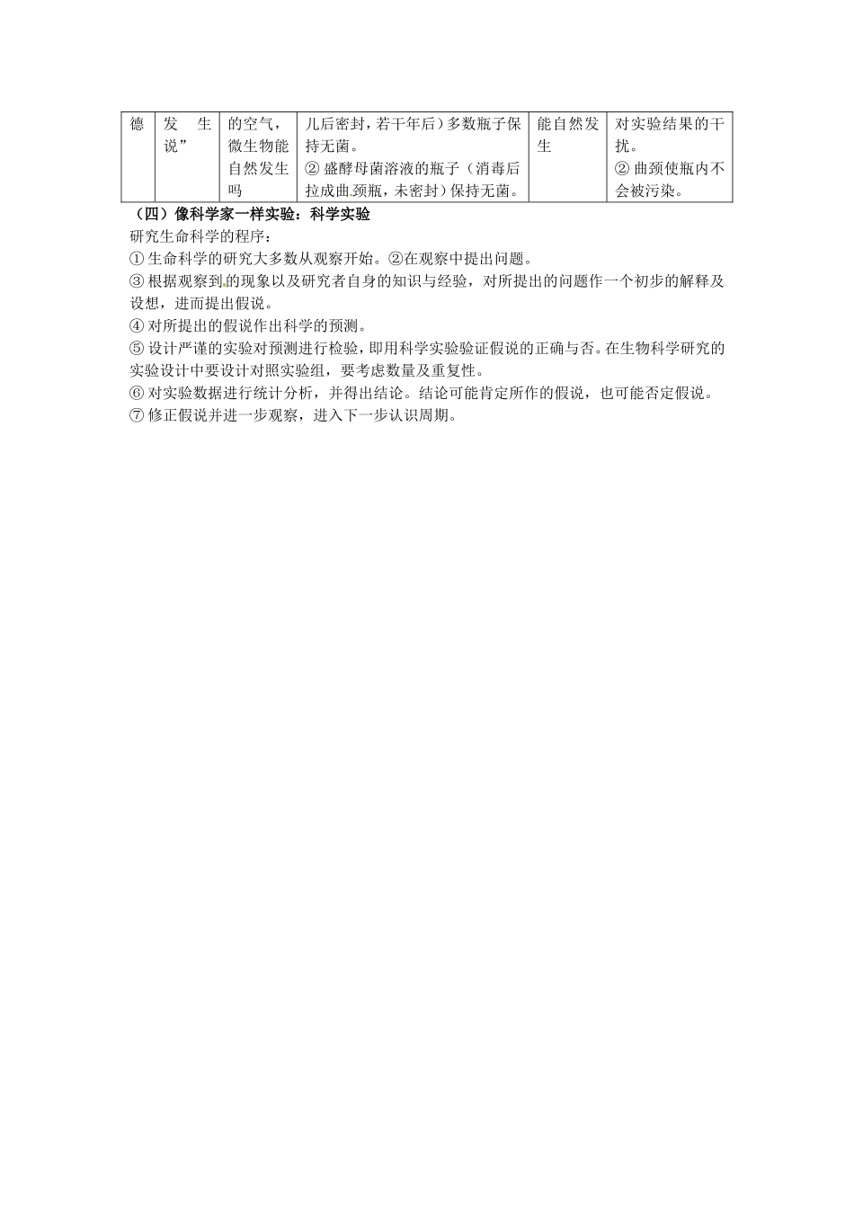 高中生物： 第1章 生物科学和我们（学案）苏教版必修1_第3页