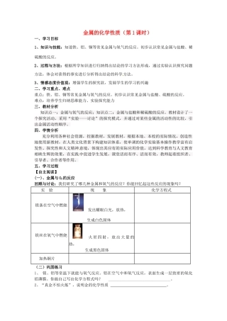 九年级化学下册 8.2 金属的化学性质学案 新人教版-新人教版初中九年级下册化学学案