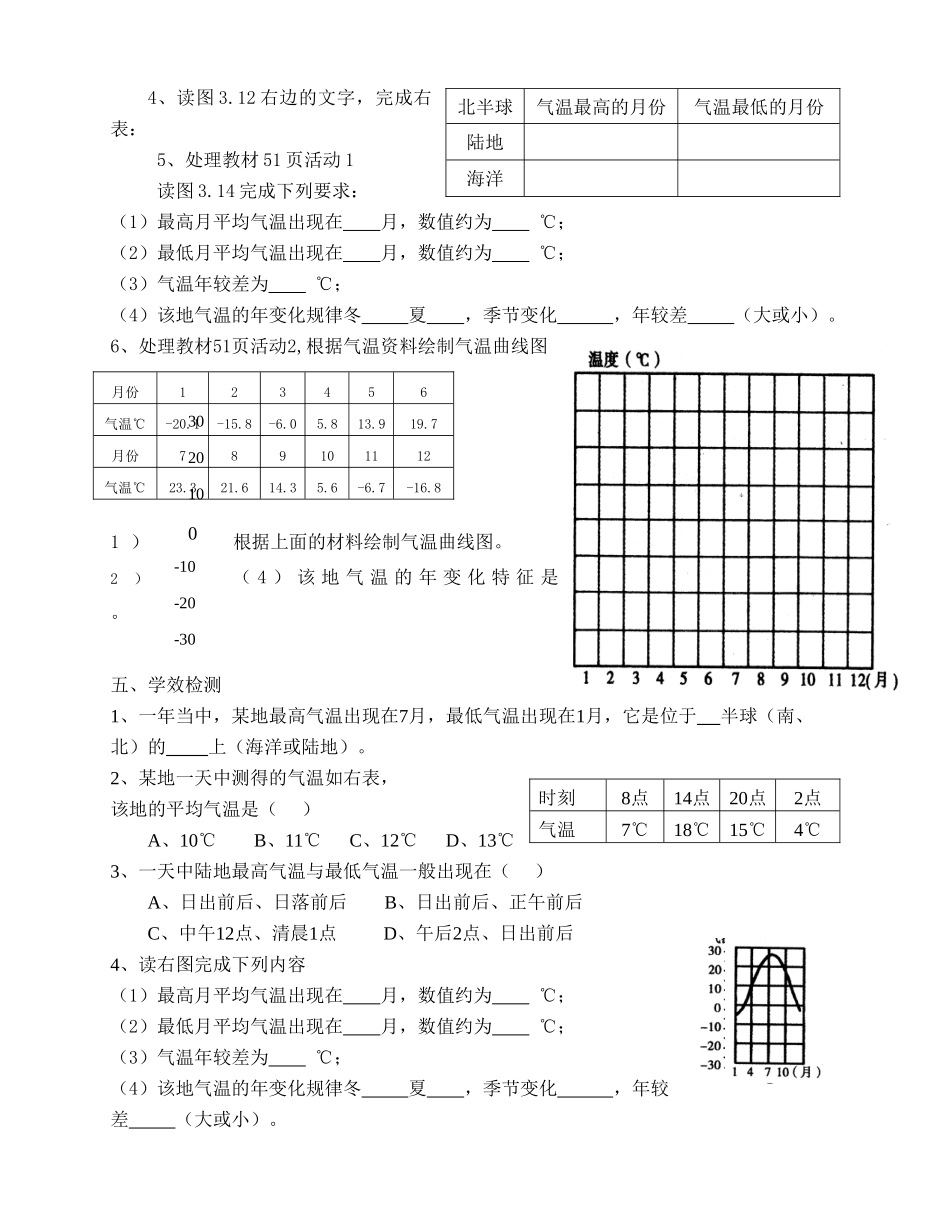 七年级地理上册第三章第二节气温和气温的分布（自学导学案）新课标人教版_第2页