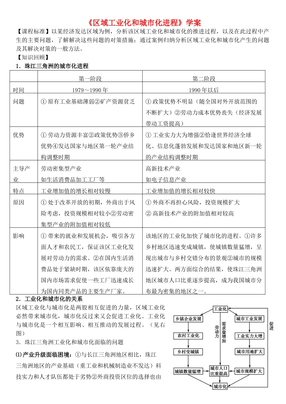 高考地理 区域工业化与城市化学案_第1页