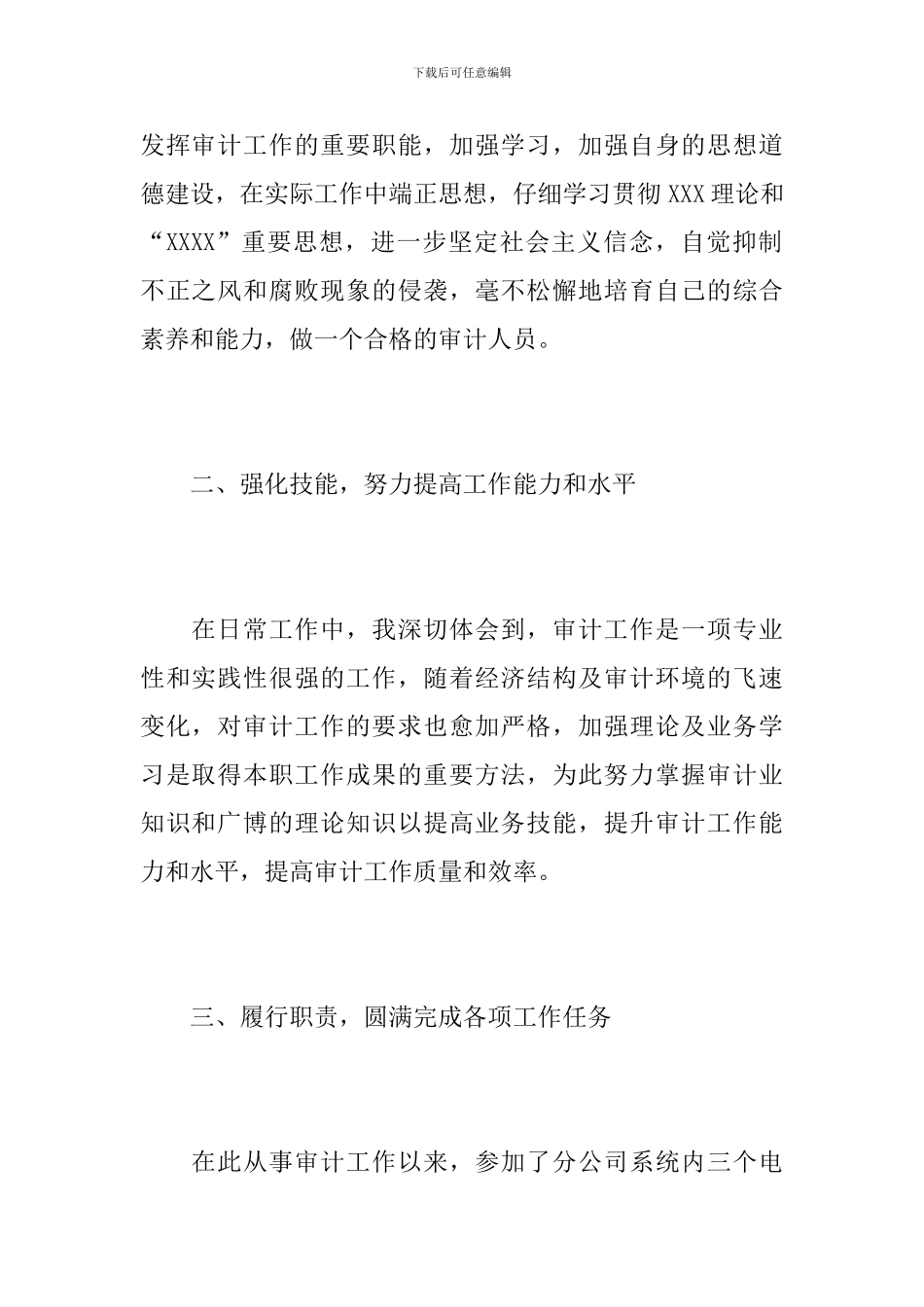 审计人员个人年度总结范文_第2页