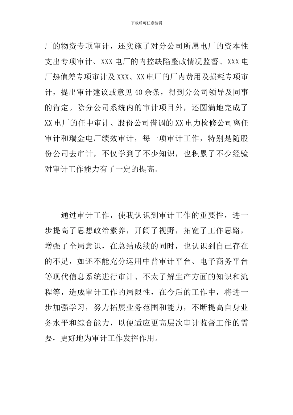 审计人员个人年度总结范文_第3页