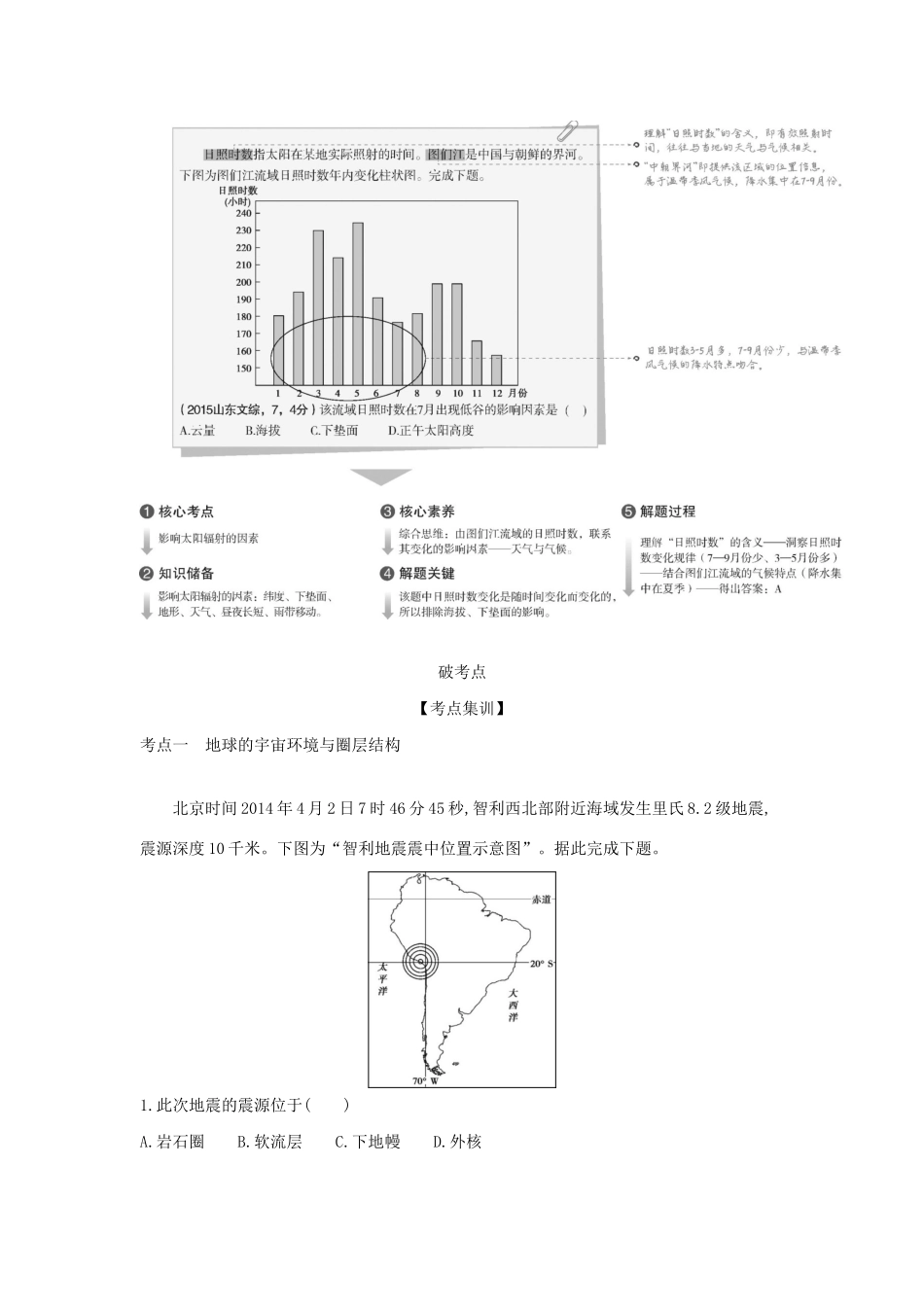 （5年高考3年模拟A版）天津市高考地理总复习 专题二 宇宙中的地球 第一讲 地球的宇宙环境与圈层结构学案（含解析）-人教版高三全册地理学案_第2页