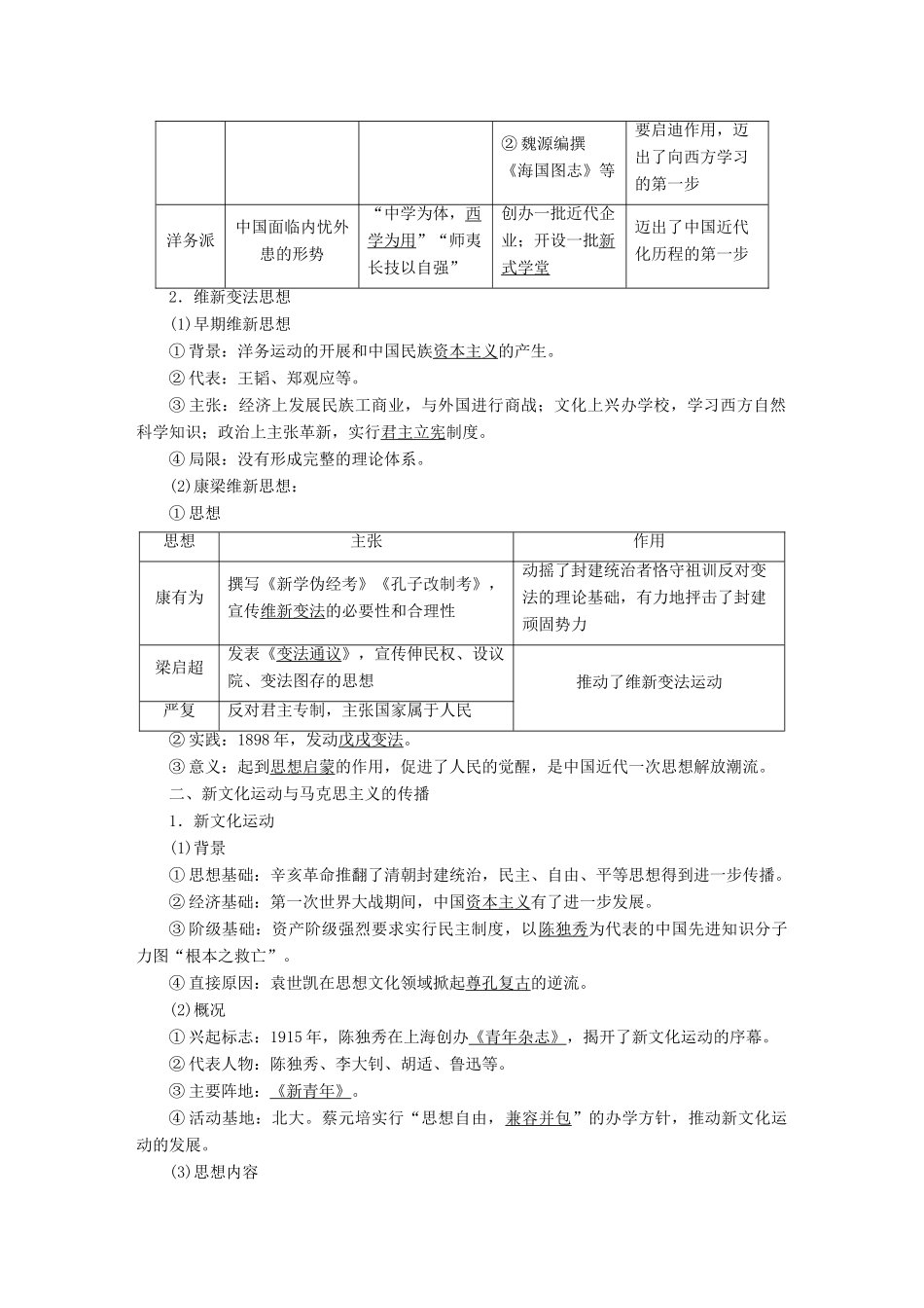 案）高考历史一轮总复习 第十三单元 近代中国的思想解放潮流与20世纪以来中国重大思想理论成果 46 近代中国的思想解放潮流学案（含解析）-人教版高三全册历史学案_第3页