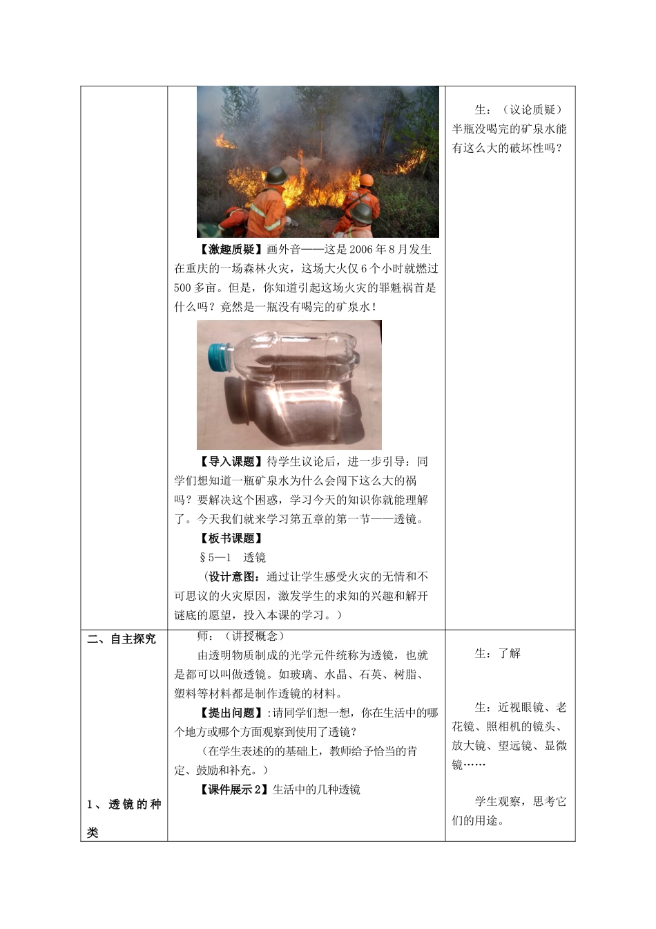 （水滴系列）八年级物理上册 第5章 透镜及其应用 第1节 透镜教案 （新版）新人教版-（新版）新人教版初中八年级上册物理教案_第2页