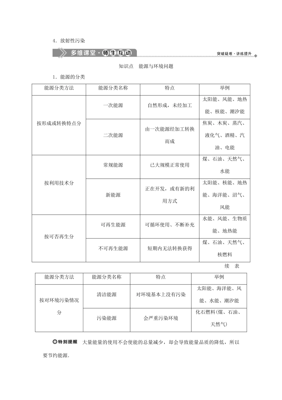 高中物理 第五章 能源与可持续发展 第1节 能源与人类生存的关系 第2节 能源利用与环境问题学案 教科版选修3-3-教科版高二选修3-3物理学案_第2页