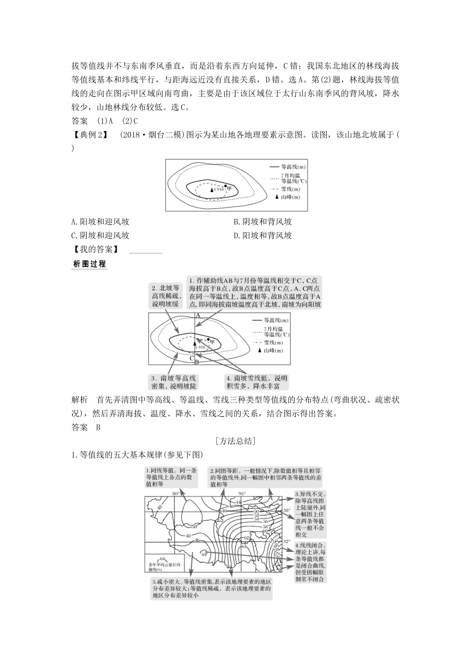 高考地理二轮专题复习 第一部分 学科技能培养 技能二 等值线图的判读学案-人教版高三全册地理学案_第2页