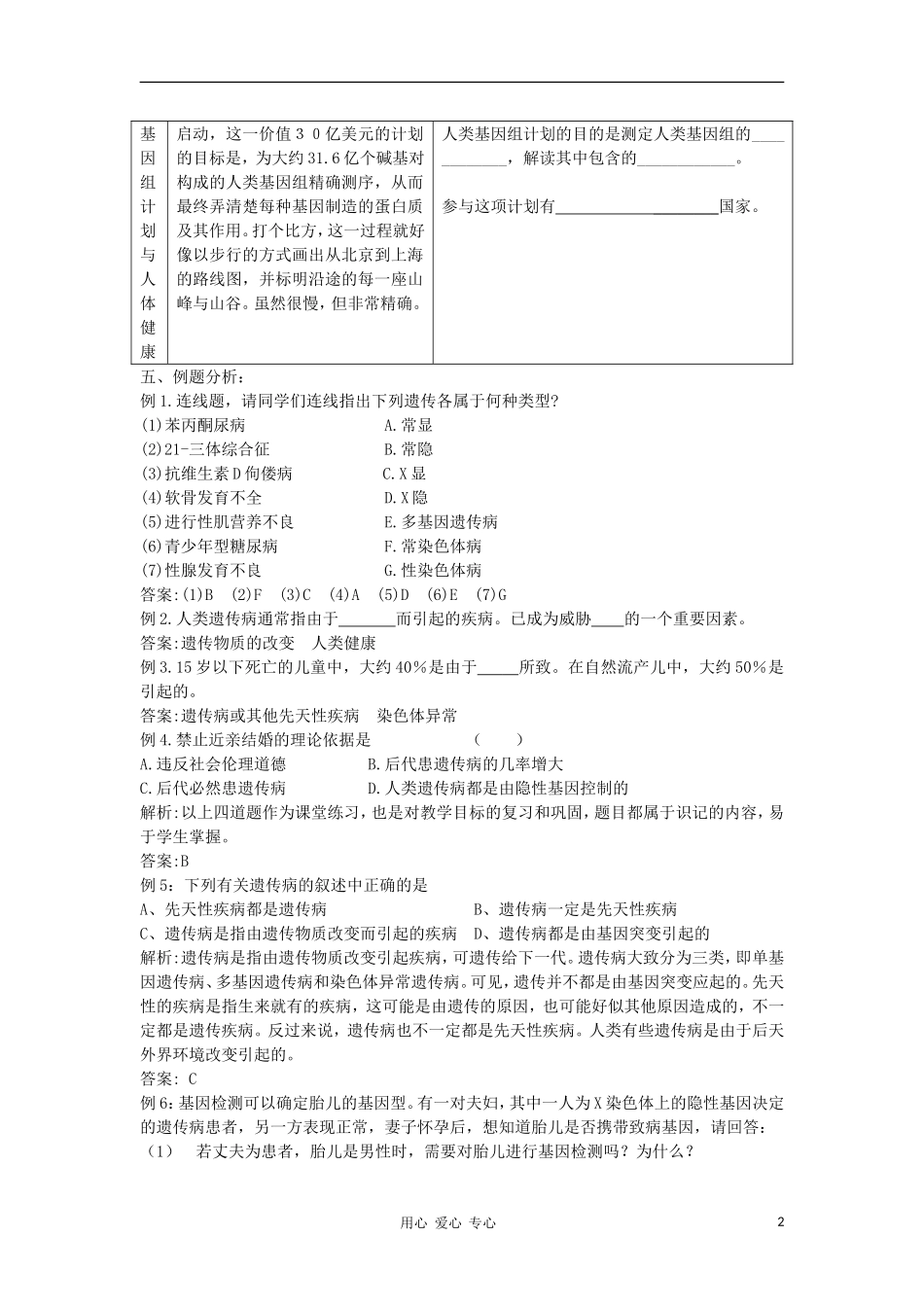 高中生物《关注人类遗传病》学案5 苏教版必修2_第2页