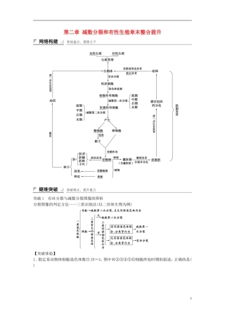 高中生物 第二章 减数分裂和有性生殖章末整合提升学案 苏教版必修2-苏教版高一必修2生物学案