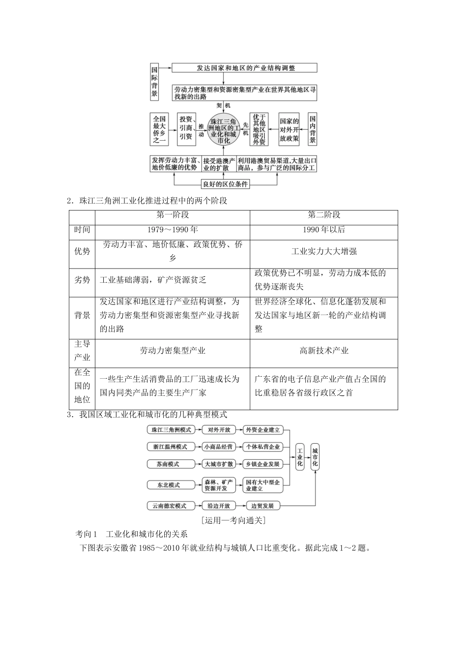 高考地理一轮复习 第10章 区域可持续发展 第6节 区域工业化与城市化进程——以珠江三角洲为例学案 新人教版-新人教版高三全册地理学案_第2页