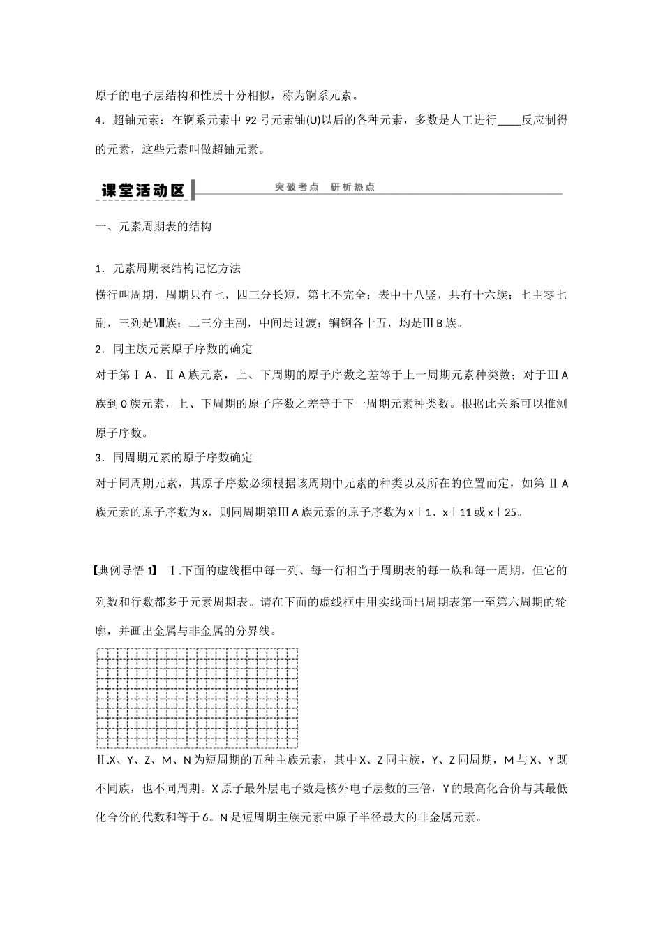 （江苏专用）高考化学大一轮总复习 第五章 物质结构 元素周期律 元素周期表学案26 新人教版-新人教版高三全册化学学案_第3页