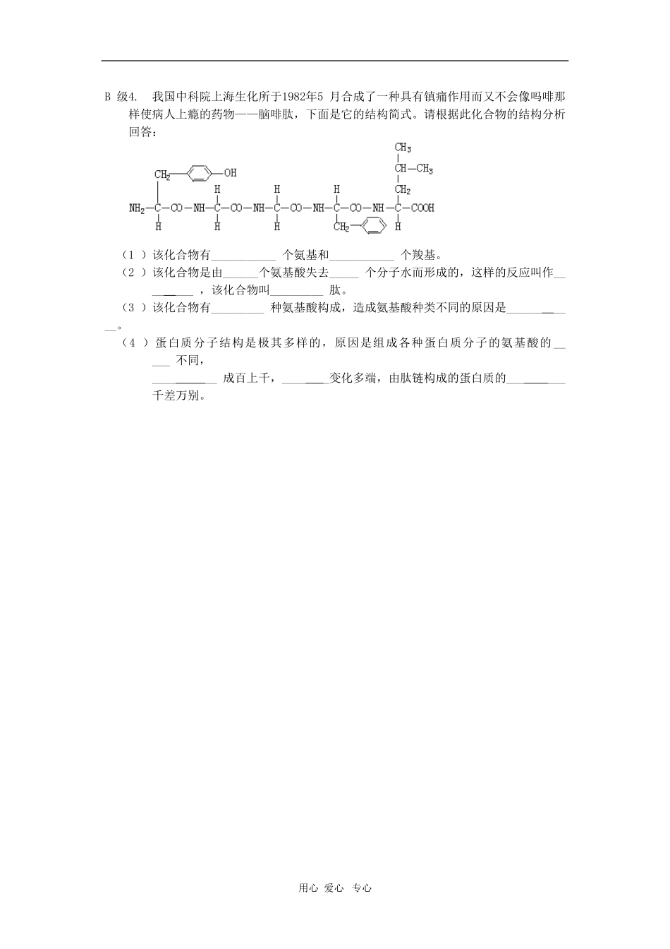 高中生物：2.2《细胞中的生物大分子》第2课时学案（苏教版必修1）_第2页