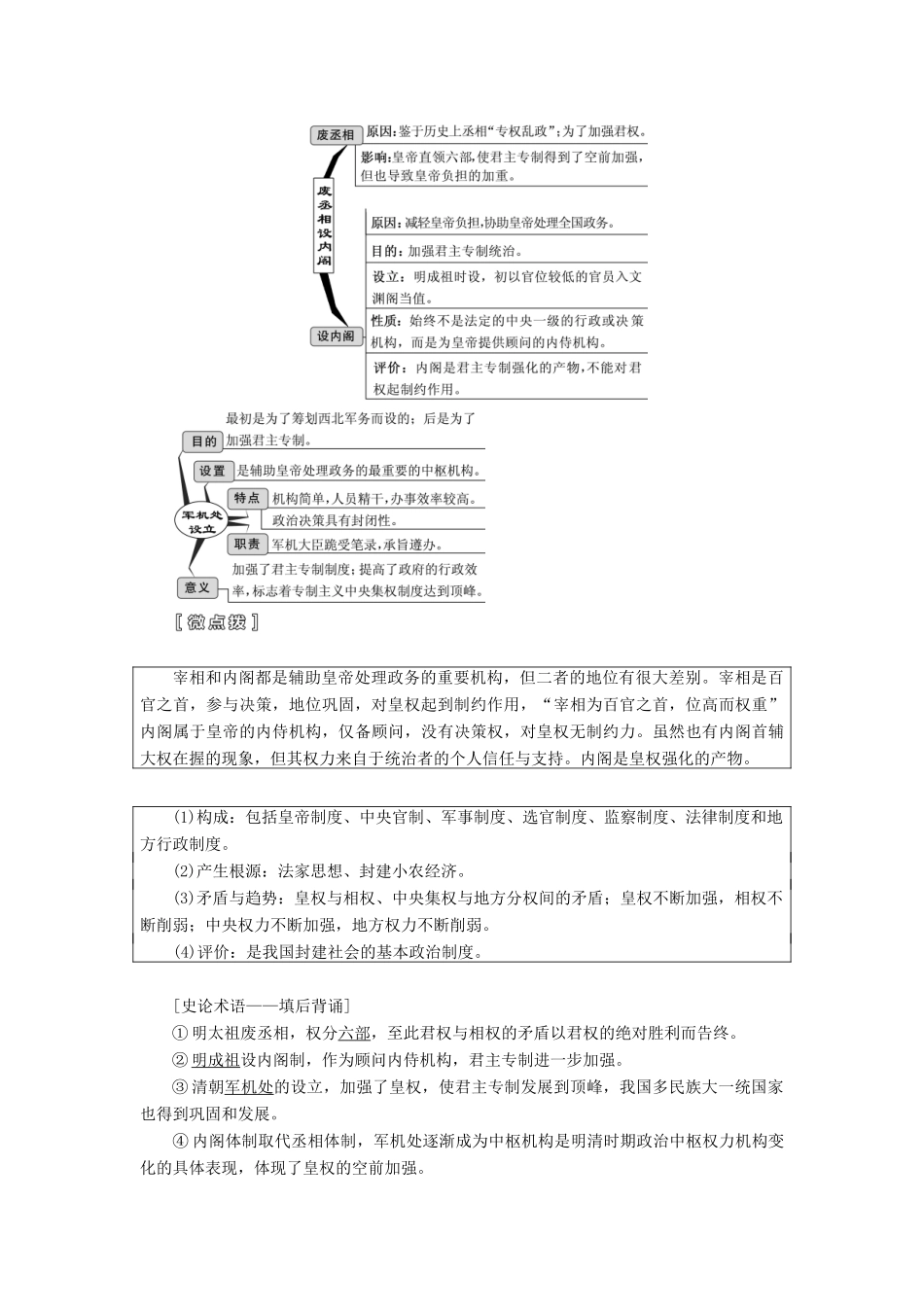 （江苏专版）高考历史一轮复习 模块一 政治文明历程 专题一 古代中国的政治制度 第2讲 君主专制政体的演进与强化及专制时代晚期的政治形态学案（含解析）人民版-人民版高三全册历史学案_第3页
