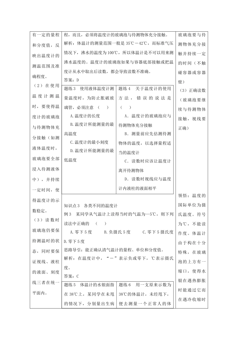 七年级科学上册《温度的测量》学案1 浙教版_第2页