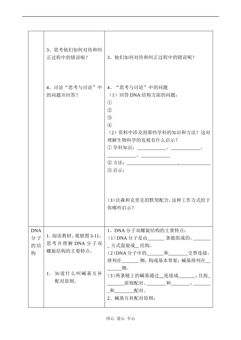 高中生物：第二节  DNA分子的结构学案 中图版必修2_第2页