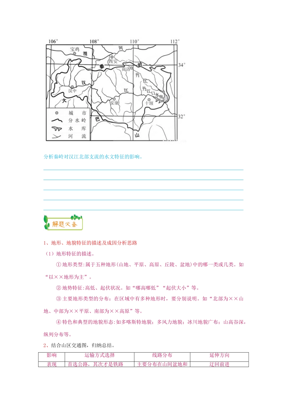 高考地理第一轮复习 专题4 微专题十七 地形（地质）之地形的影响思维导图学案-人教版高三全册地理学案_第3页