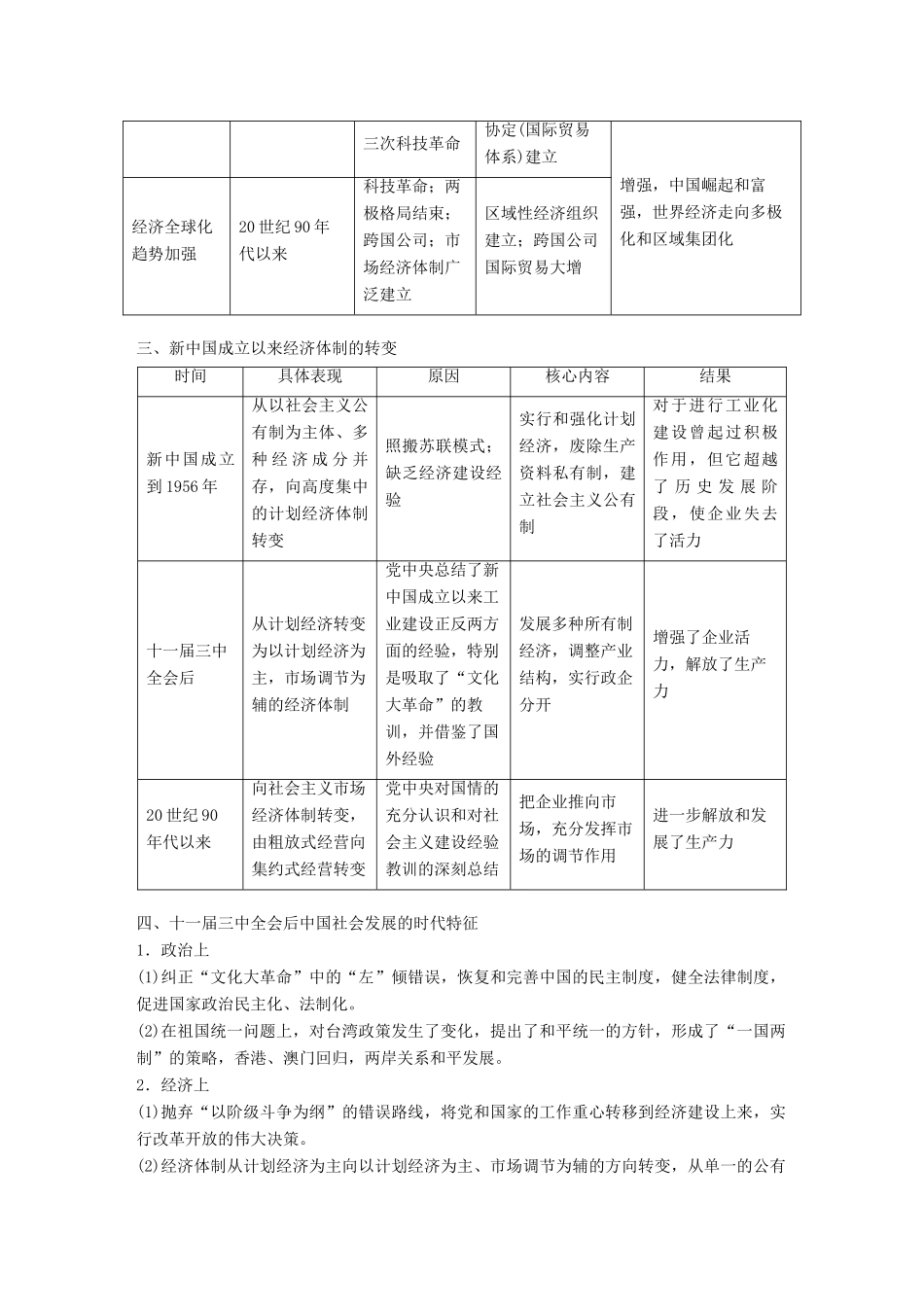 （通用版）高考历史二轮复习与增分策略 板块三 现代史部分板块综合学案-人教版高三全册历史学案_第3页