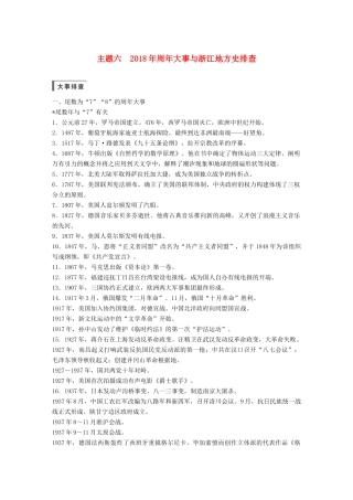 （浙江选考）高考历史一轮总复习 专题二十三 题型突破与解题规范 主题六 周年大事与浙江地方史排查学案-人教版高三全册历史学案